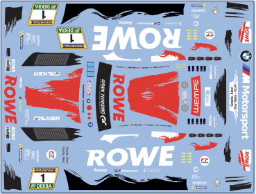 Preview: Decal BMW M4 GT3 24h Nürburgring 2026 Rowe Racing #1 FFSFD1077v08 Scale 1:24